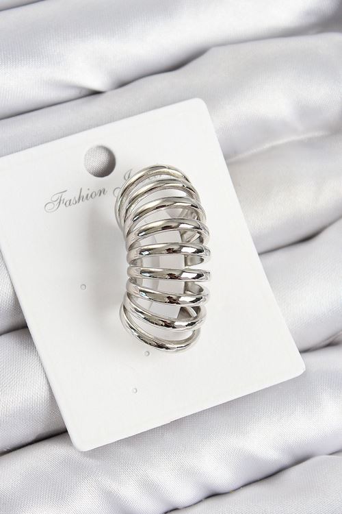 YRTCL Pirinç Yay Model Gümüş Renk Sağ Kıkırdak Küpe