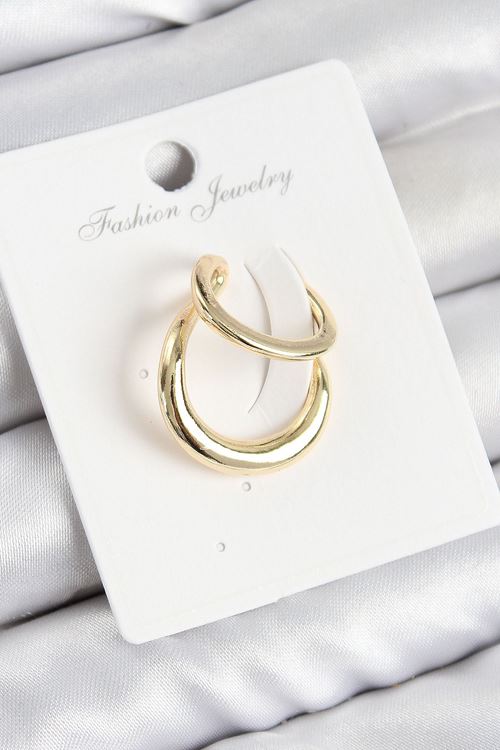 YRTCL Pirinç Halka Model Gold Renk Sağ Kıkırdak Küpe