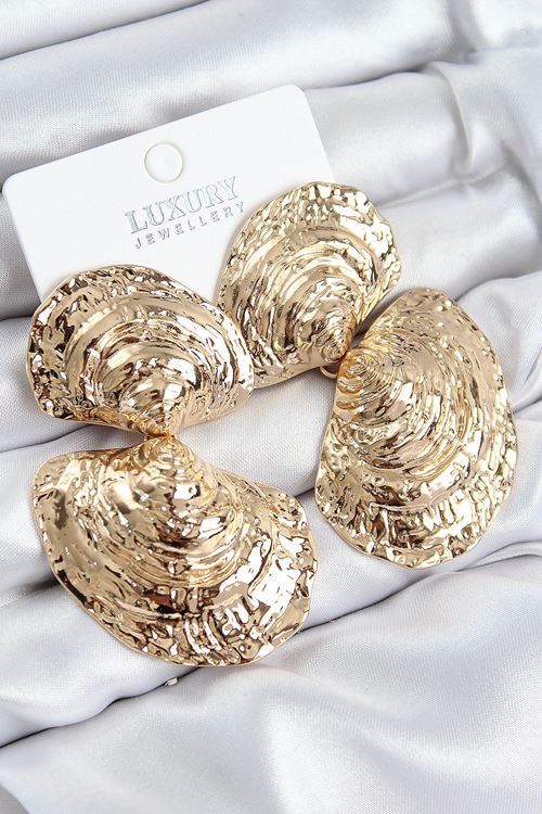 YRTCL Pirinç Sallantılı Deniz Kabuğu Model Gold Renk Kadın Küpe