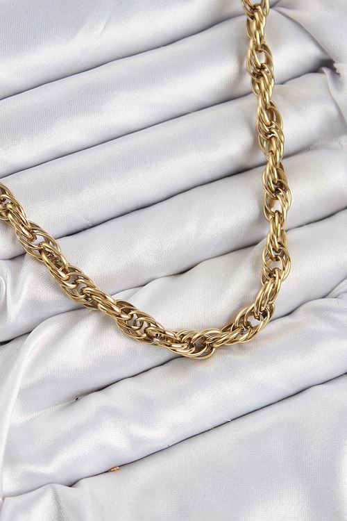 YRTCL 316L Çelik Halat Model Gold Renk Kadın Kolye