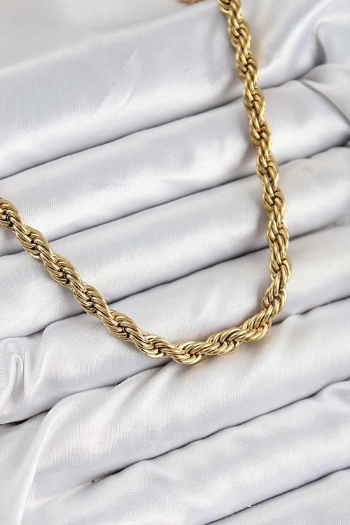 YRTCL 316L Çelik Burgu Model Gold Renk Kadın Kolye