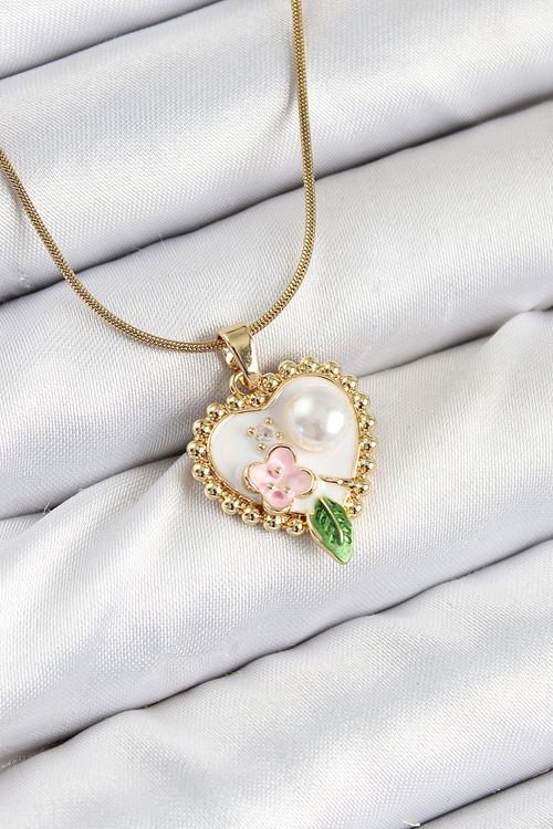 YRTCL 316L Çelik Sanatsal Portre Model Gold Renk Kadın Kolye