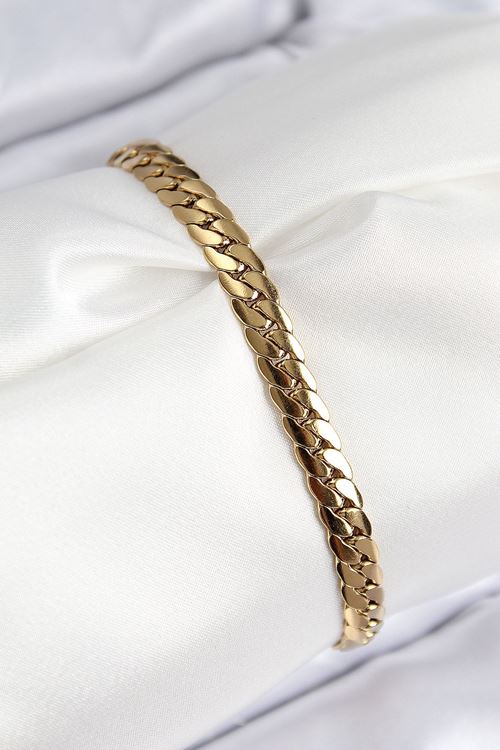 YRTCL 316L Çelik Ezme Zincir Model Gold Renk Kadın Bileklik