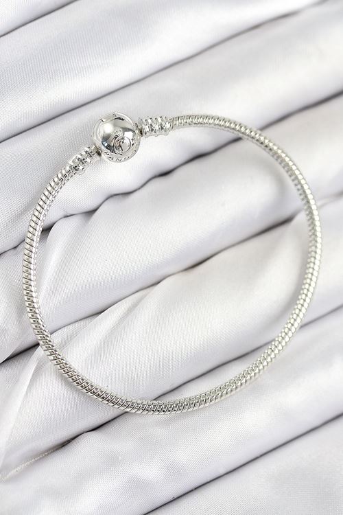 YRTCL Pirinç Charm Topcuk Model Gümüş Renk Kadın Bileklik