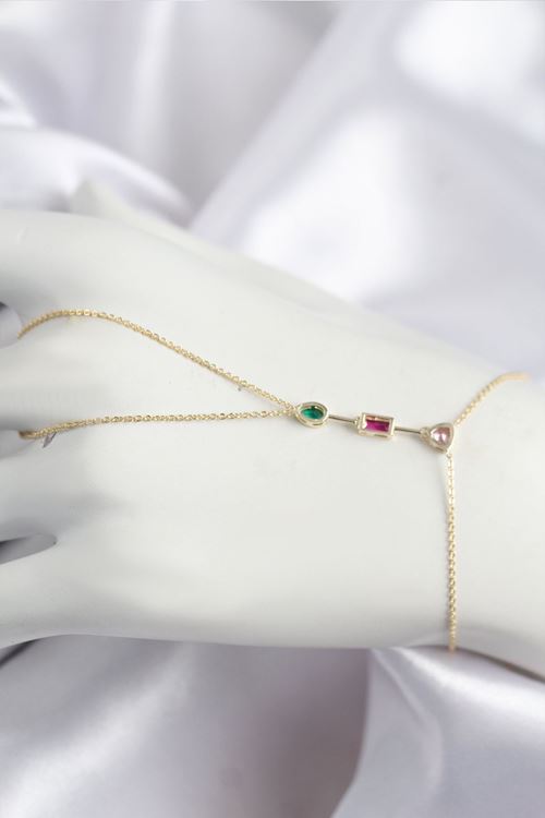 YRTCL Pirinç Renkli Zirkon Taşlı Model Gold Renk Şahmeran