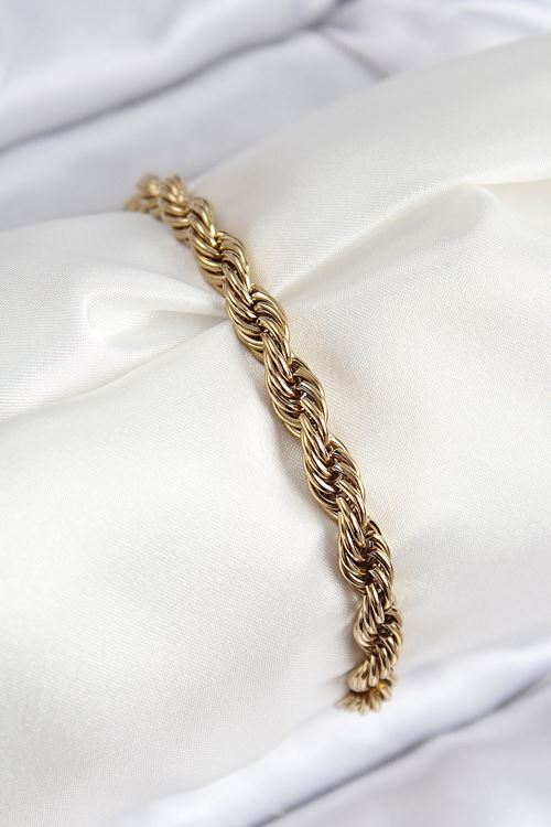 YRTCL 316L Çelik Klasik Burgu Zincir Model Gold Renk Kadın Bileklik