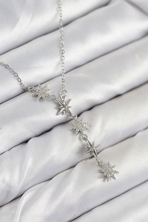 YRTCL 316L Çelik Yıldız Model Gümüş Renk Kadın Kolye