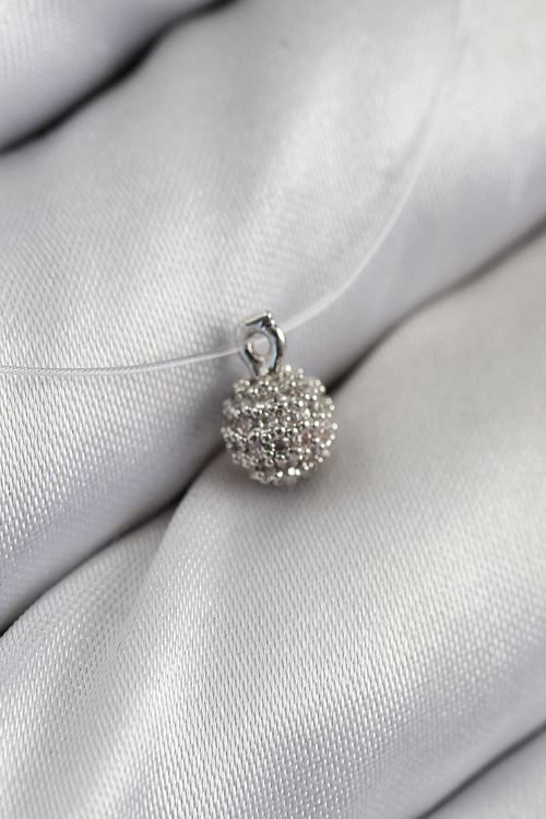 YRTCL Misineli Topcuk Model Gümüş Renk Hayalet Kolye