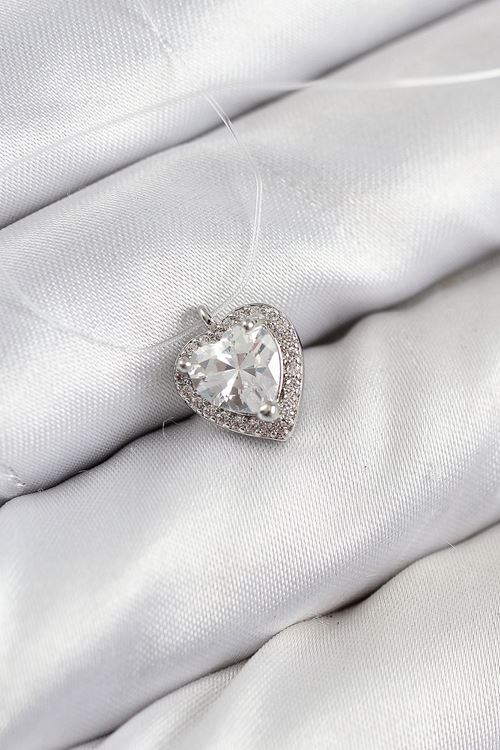 YRTCL Misineli Kalp Model Gümüş Renk Hayalet Kolye