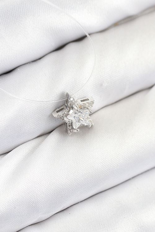 YRTCL Misineli Yıldız Model Gümüş Renk Hayalet Kolye