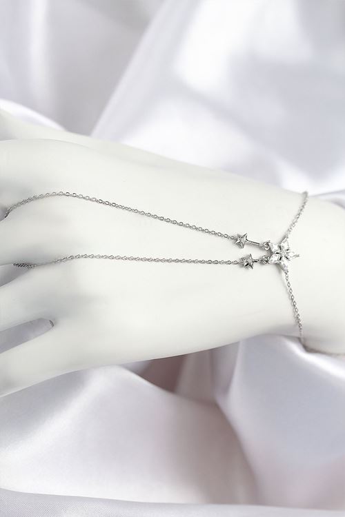 YRTCL Pirinç Zirkon Taşlı Yıldız Model Gümüş Renk Şahmeran