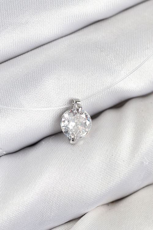 YRTCL Misineli Zirkon Taşlı Model Gümüş Renk Hayalet Kolye