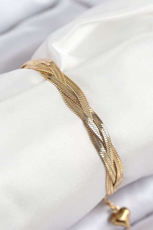 YRTCL 316L Çelik Örgü İtalyan Zincir Model Gold Renk Kadın Bileklik