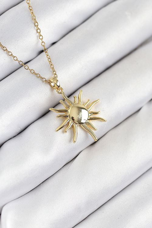 YRTCL 316L Çelik Güneş Model Gold Renk Kadın Kolye