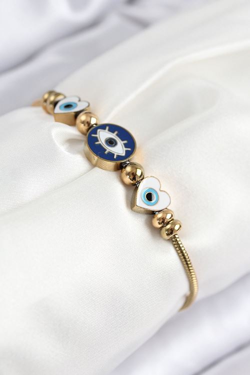 YRTCL 316L Çelik Göz Charm Model Gold Renk Kadın Bileklik