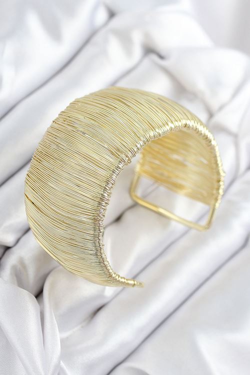 YRTCL Pirinç Tel Sarma Model Gold Renk Kadın Bileklilk