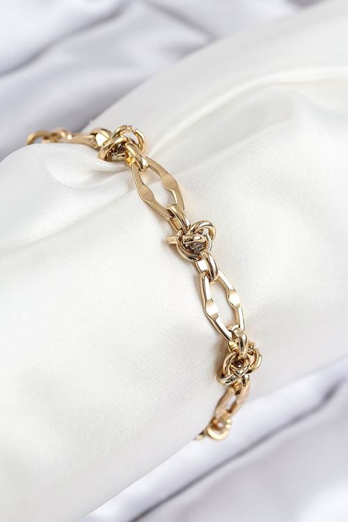 YRTCL 316L Çelik Parçalı Zincir Model Gold Renk Kadın Bileklik