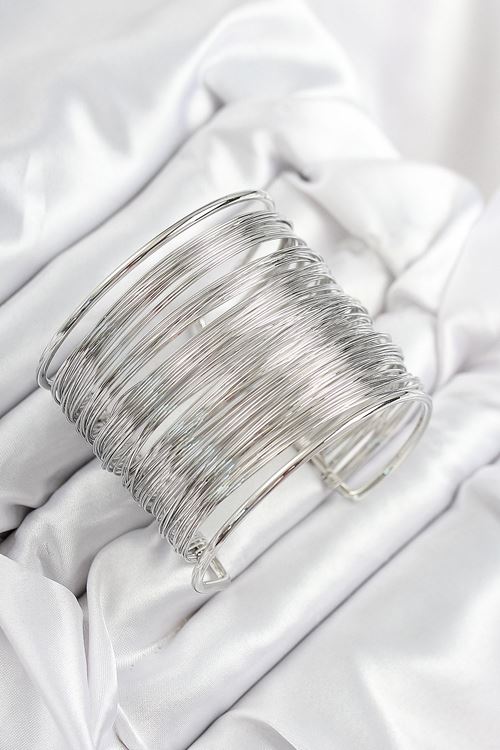 YRTCL Pirinç Tel Sarma Model Gümüş Renk Kadın Bileklilk