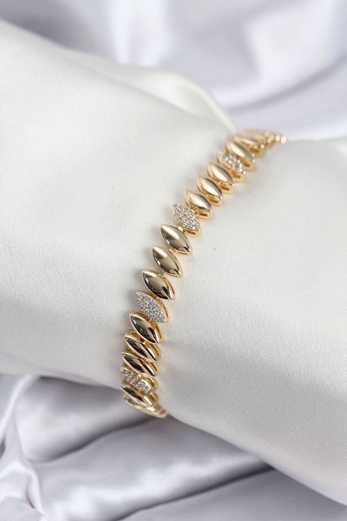 YRTCL Pirinç VIP Seri Gold Renk Arpa Model Kadın Bileklik