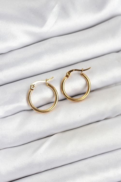 YRTCL 316L Çelik Gold Renk 15 mm Halka Kadın Küpe