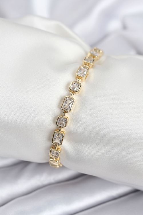 YRTCL Pirinç VIP Seri Zirkon Taşlı Gold Renk Kadın Bileklik