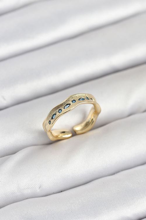 YRTCL Pirinç Gold Renk Zirkon Taşlı Vintage Kadın Yüzük