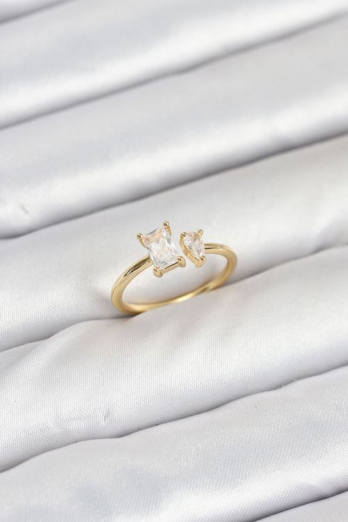 YRTCL Pirinç Gold Renk Zirkon Taşlı Kadın Yüzük