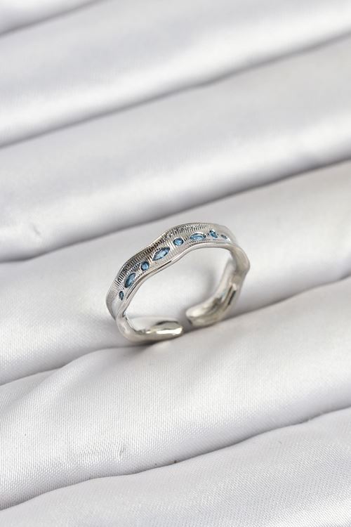 YRTCL Pirinç Gümüş Renk Zirkon Taşlı Vintage Kadın Yüzük