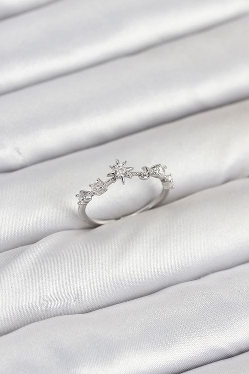 YRTCL Pirinç Gümüş Renk Manifest Kadın Yüzük