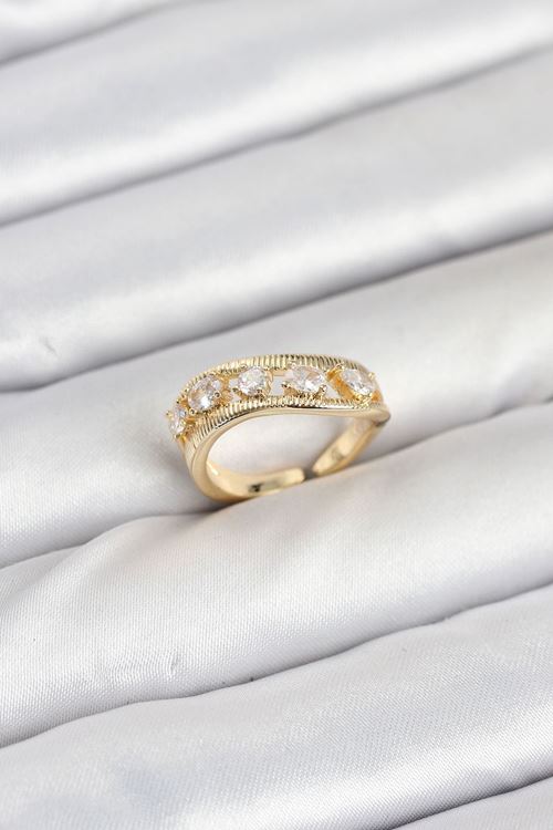 YRTCL Pirinç Gold Renk Zirkon Taşlı Kadın Yüzük