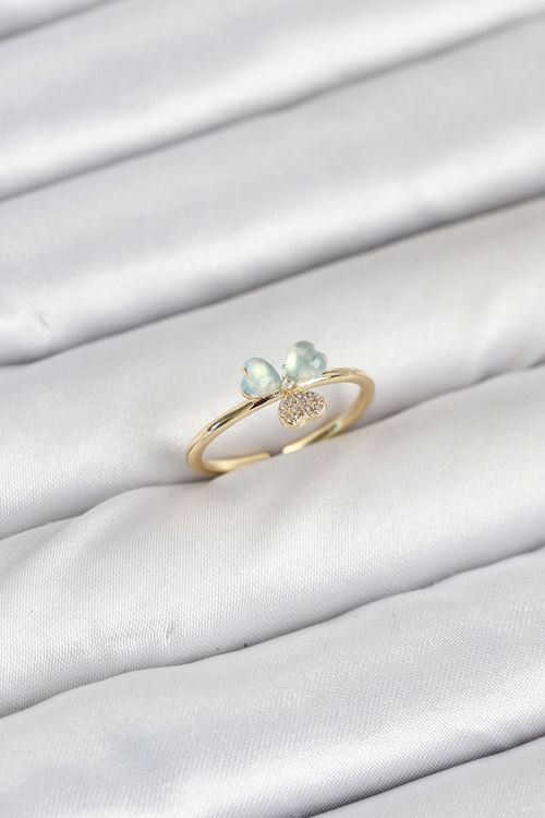 YRTCL Pirinç Gold Renk Yonca Model Kadın Yüzük