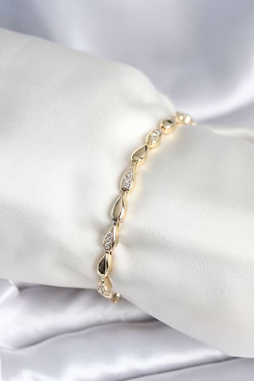 YRTCL Pirinç Gold Renk Damla Model Kadın Bileklik