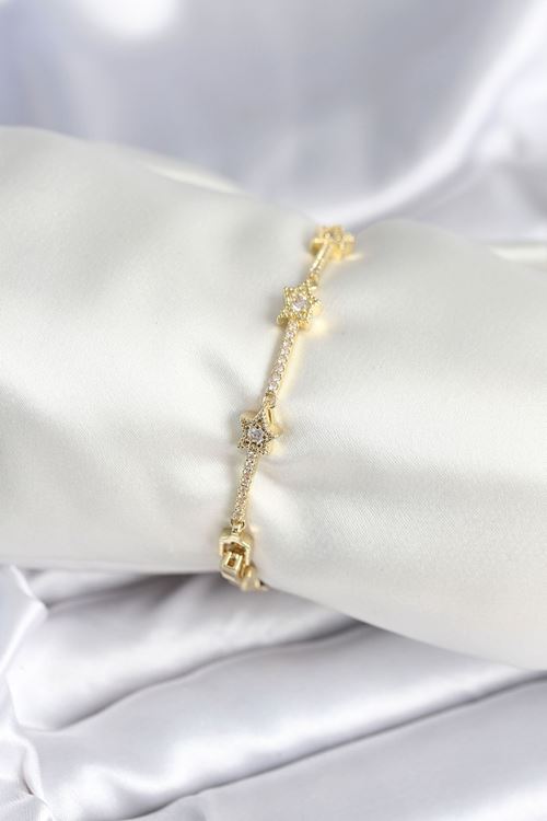 YRTCL Pirinç Gold Renk Halley Yıldız Model Kadın Bileklik