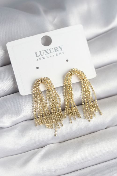 YRTCL Pirinç Gold Renk Sallantılı Kadın Küpe