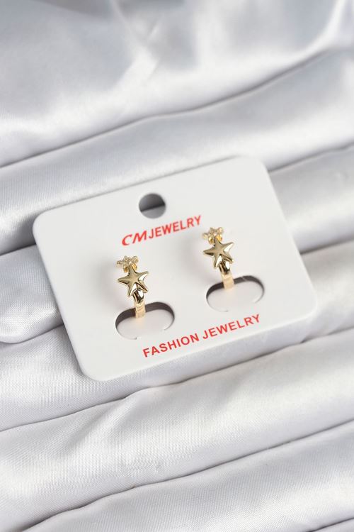 YRTCL Pirinç Gold Renk Yıldız Kadın Küpe