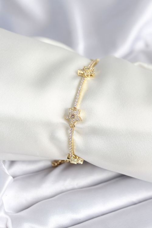 YRTCL Pirinç Gold Renk Yıldız Model Kadın Bileklik