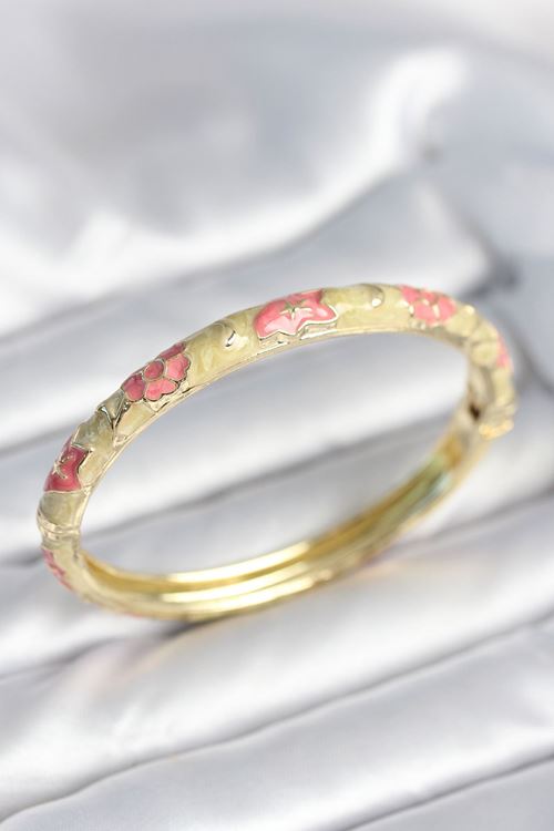 YRTCL Yeşil Krem Renk Detaylı Mineli Kelepçe