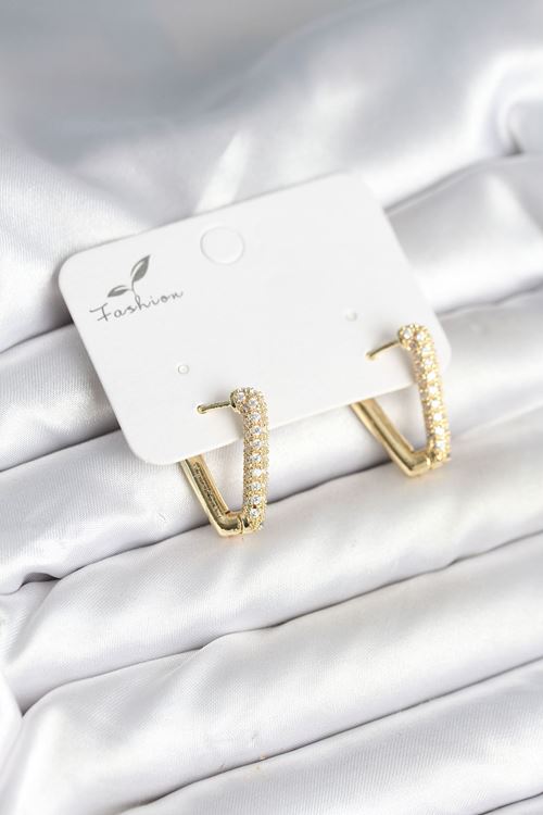 YRTCL Üçgen Model Zirkon Taşlı Kadın Küpe