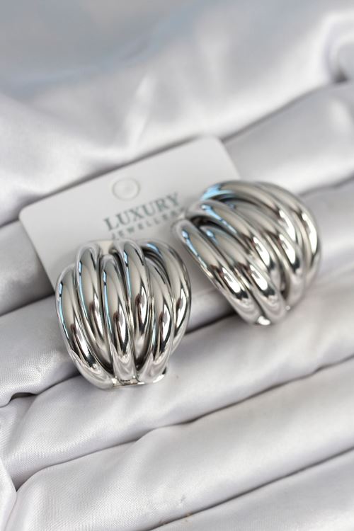 YRTCL Pirinç Gümüş Renk Vintage Kadın Küpe