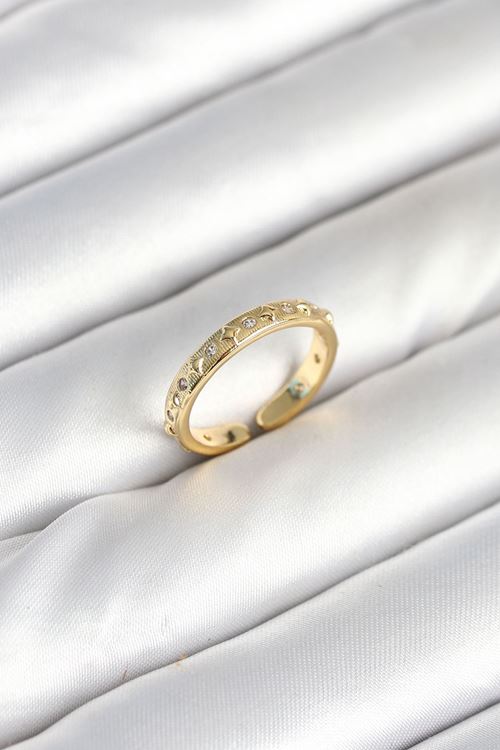 YRTCL Pirinç Gold Renk Zirkon Taşlı Kadın Yüzük