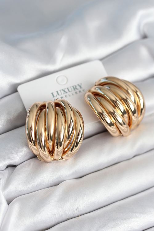 YRTCL Pirinç Gold Renk Vintage Kadın Küpe