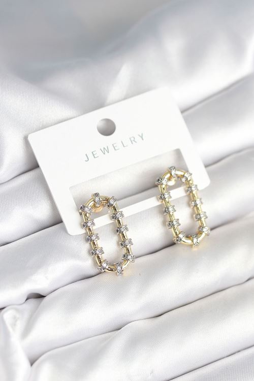 YRTCL Vintage Model Halka Zirkon Taşlı Kadın Küpe