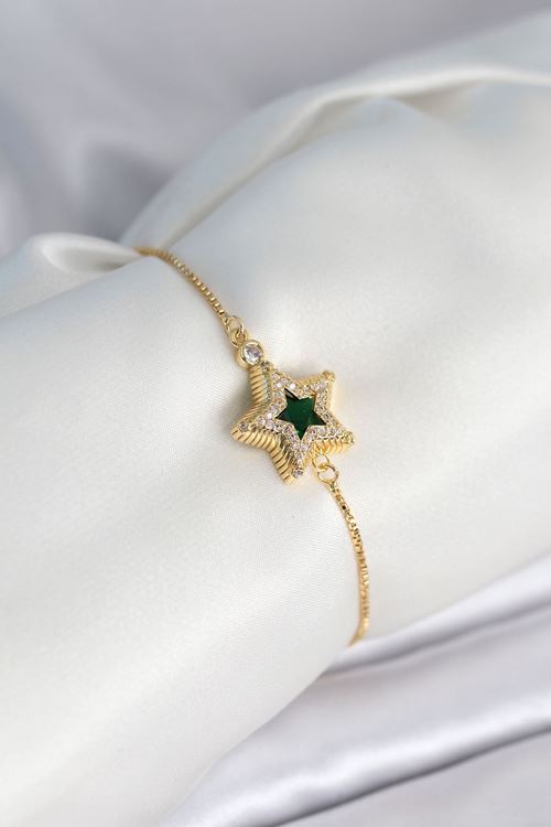 YRTCL Yıldız Model Asansörlü Gold Renk Kadın Bileklik