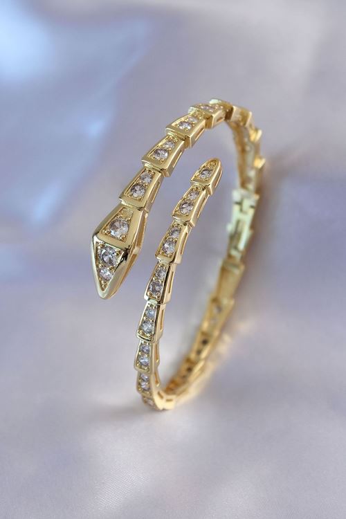 YRTCL VIP Seri Yılan Model Gold Renk Kadın Kelepçe Bileklik