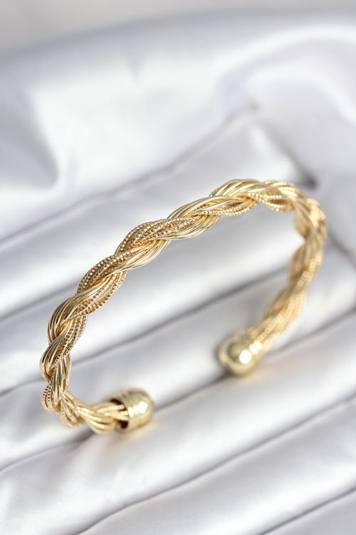 YRTCL Burgu Zincir Model Gold Renk Kadın Vintage Bileklik