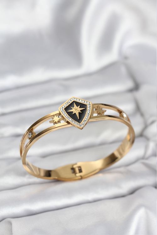 YRTCL 316L Çelik Gold Renk Kutup Yıldızı Kelepçe Bileklik