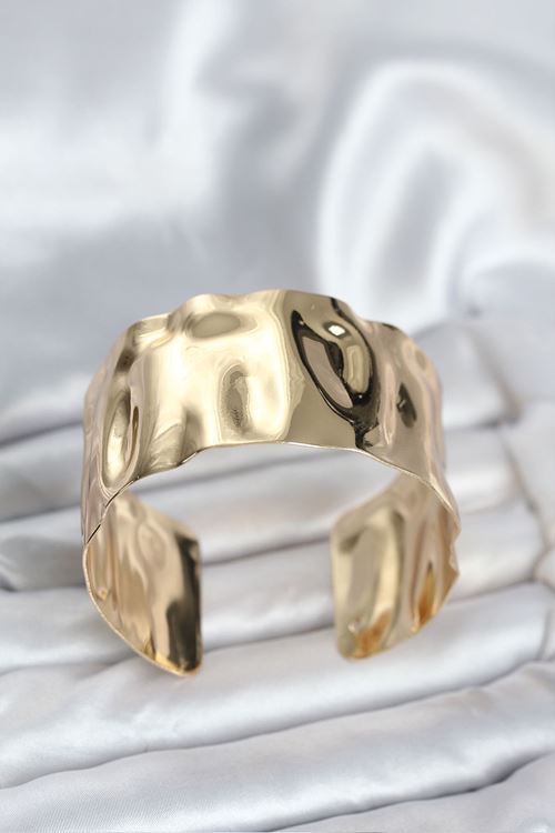 YRTCL Pirinç Gold Renk Levha Model Kadın Bileklik