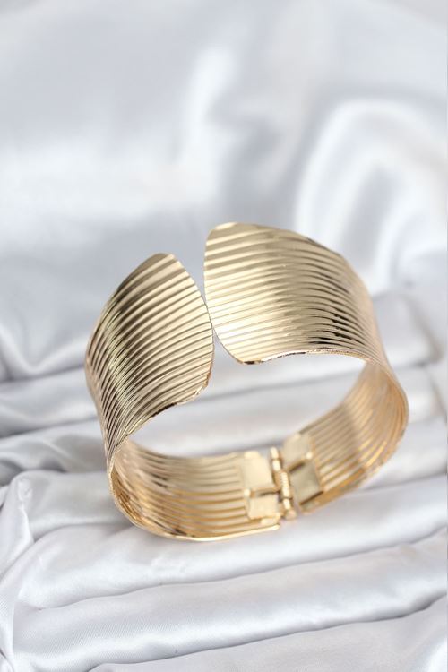 YRTCL Pirinç Gold Renk Levha Model Kadın Bileklik