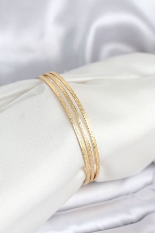 YRTCL 316L Çelik Gold Renk Simli Model Ajda 65 mm Kadın Bileklik
