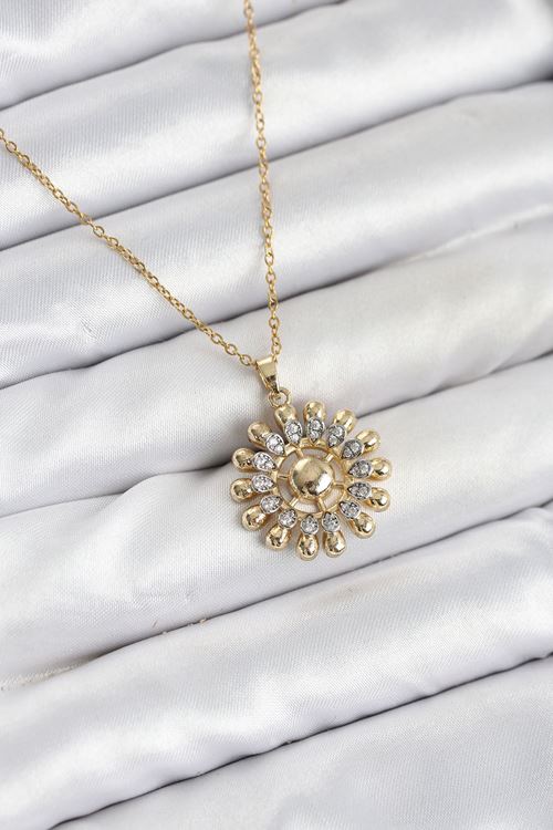 YRTCL 316L Çelik Zincir Gold Renk Güneş Model Kadın Kolye